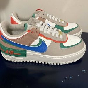 Nike Air Force 1 shadow sail signal blue green nwot